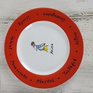 Pottery Barn What's Your Sign? Horoscope ARIES 8" red plate